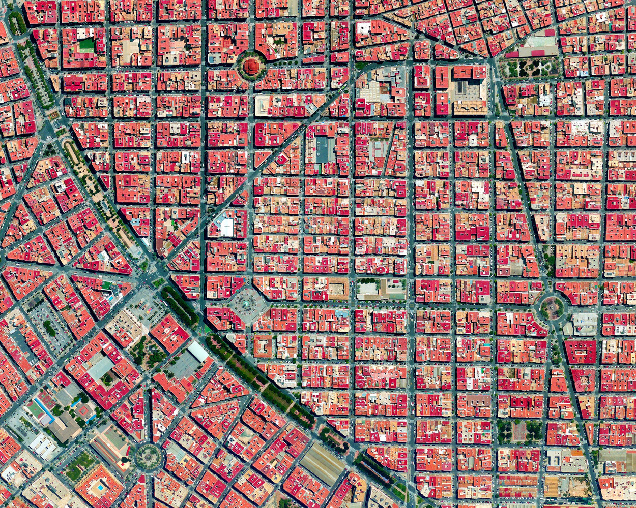 正交网格的城市规划，17座城市俯瞰